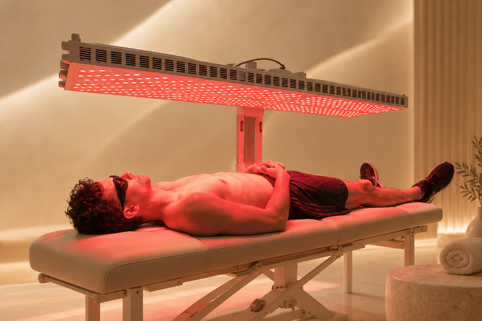 Photobiomodulation red light therapy panel